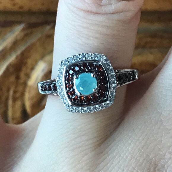 Natural Grandidierite Sterling Silver Ring Size 8 - Picture 1 of 9